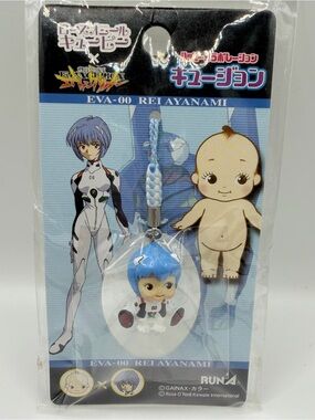 Evangelion Rei Ayanami Rose O'neill Kewpie Kewsion Figure Strap Japan RARE
